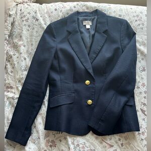 Navy Women’s Blazer with Gold Button Detail